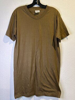Vintage 80s Single Stitch Union Underwear Brown army Military Blank Plain